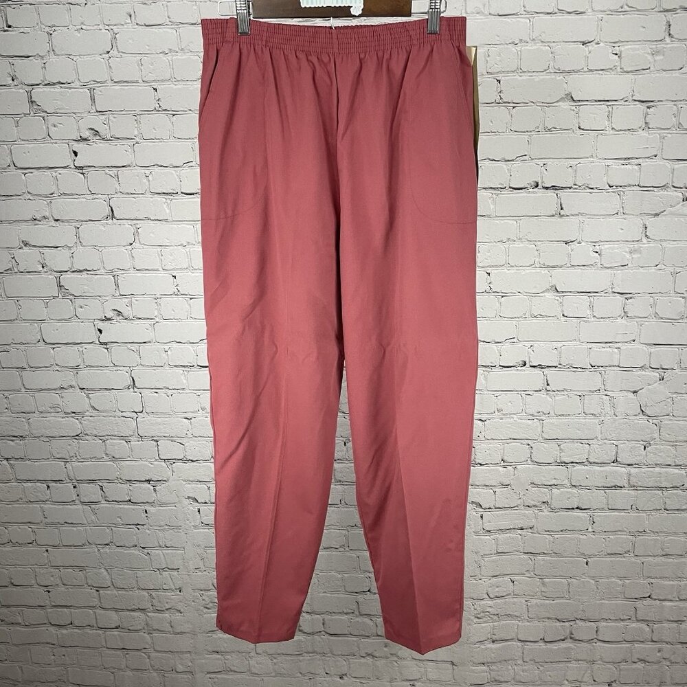 VTG NWT Season Ticket Pink Elastic Waist High Rise USA Pants Size 18 (30x29)